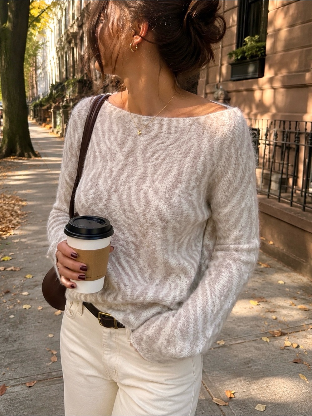 Abercrombie Cream Boat Neck Knit Sweater S